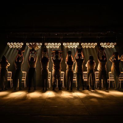 The full cast in the production Much Ado About Nothing